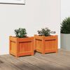 vidaXL Garden Planters 2 pcs Wax Brown Solid Wood Pine