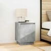 vidaXL Bedside Cabinet with LED Lights&nbsp;Concrete Grey 38x34x50 cm