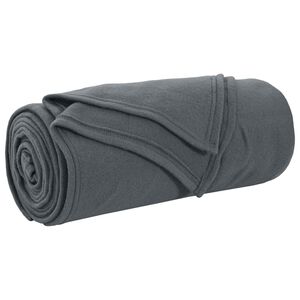 vidaXL Throw Blanket Dark Grey 240 x 220 cm 0.76 kg Fleece