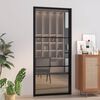 vidaXL Glass Door 93 x 201.5 cm Aluminium Black and Dark Transparent