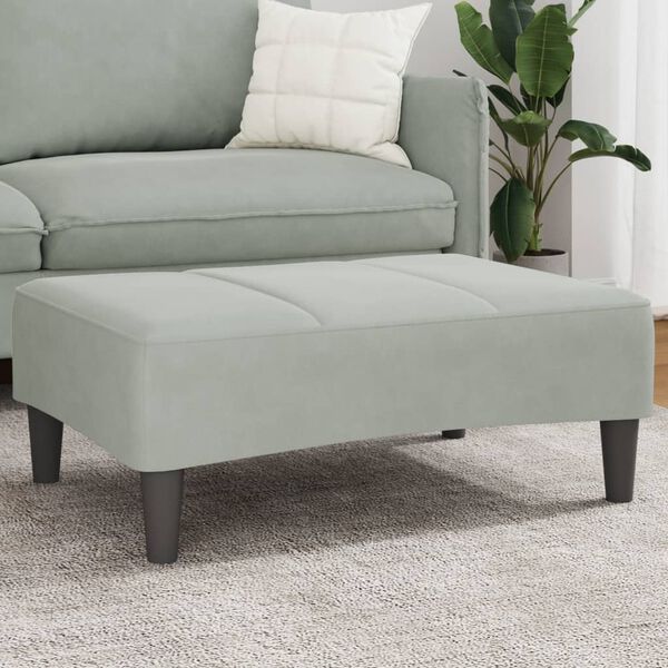 vidaXL Footstool Light Grey 77x55x31 cm Velvet