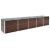 vidaXL Raised Bed | Brown | Galvanised steel | 400 x 80 x 77 cm | Durable