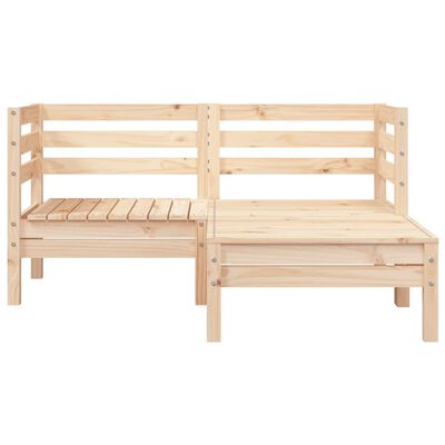 vidaXL Garden Sofa 2-Seater with Footstool Solid Wood Pine