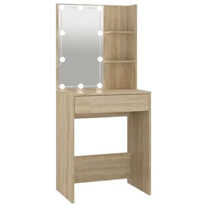 vidaXL Dressing Table with LED Sonoma Oak 60x40x140 cm