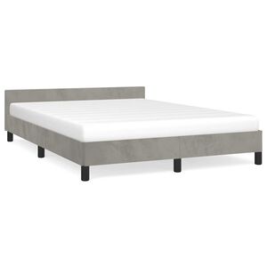 vidaXL Bed Frame without Mattress Light Grey 180x200cm Super King Velvet