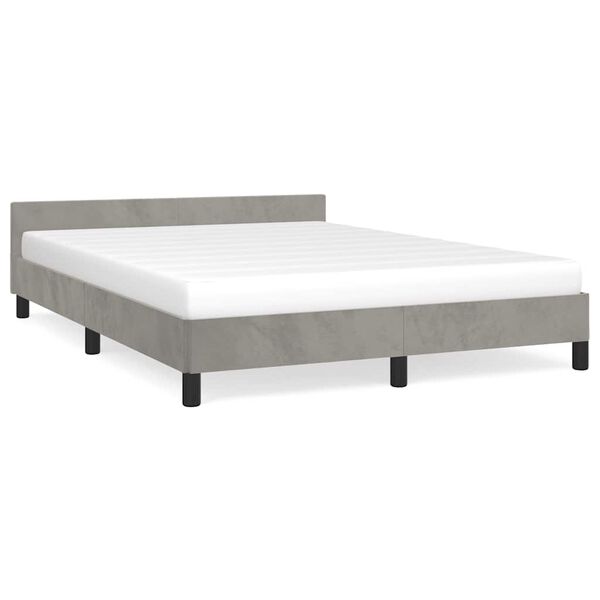 vidaXL Bed Frame without Mattress Light Grey 180x200cm Super King Velvet