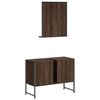 vidaXL 2 Piece Bathroom Cabinet Set Brown Oak Engineered Wood