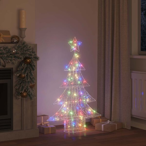 vidaXL Christmas Tree with 100 LEDs Multicolour 120 cm Acrylic