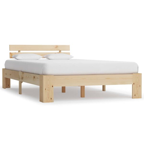 vidaXL Bed Frame without Mattress Solid Pine Wood 120x200 cm