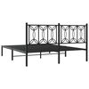 vidaXL Metal Bed Frame without Mattress with Headboard Black 150x200cm