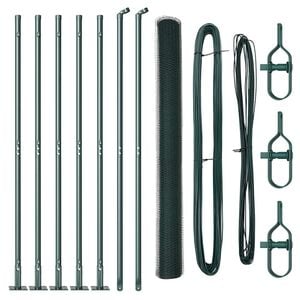 vidaXL Hexagonal Fence with Concrete Base 10 x 1.4 m PVC-Coated Steel
