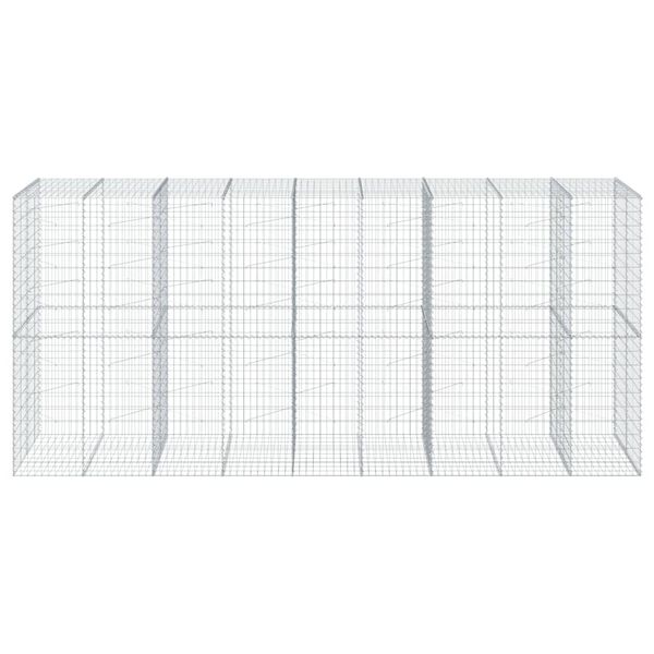 vidaXL Gabion Basket with Cover 450x100x200 cm Galvanised Iron