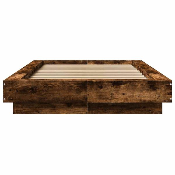 vidaXL Bed Frame without Mattress Smoked Oak 100x200 cm