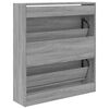 vidaXL Shoe Cabinet Grey Sonoma 80x21x87.5 cm Engineered Wood