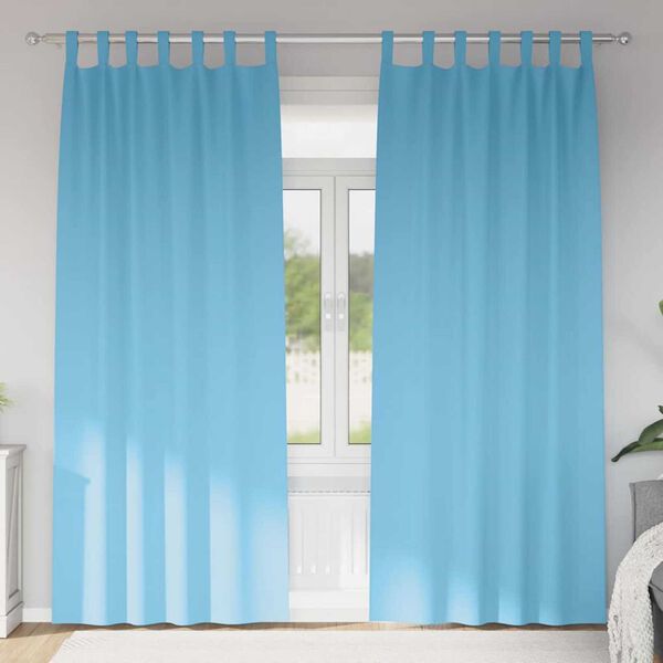 vidaXL Blackout Curtains with Rings 2 pcs Light Blue 225 x 140 cm