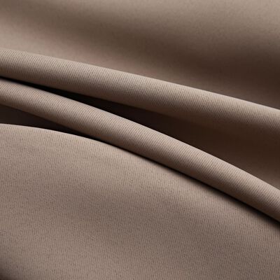 vidaXL Blackout Curtain with Metal Rings Taupe 290x245 cm