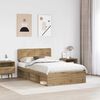 vidaXL Bed Frame Artisian Oak 135 x 190 cm Solid Pine Wood