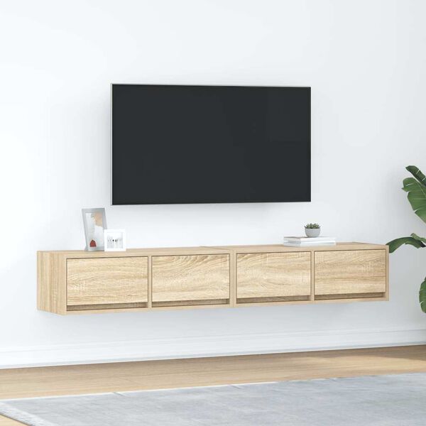 vidaXL TV Cabinets 2 pcs Sonoma Oak 80x31x25.5 cm Engineered Wood