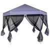 vidaXL Hexagonal Pop-Up Marquee with 6 Sidewalls Dark Blue 3.6x3.1 m