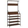 vidaXL Clothes Rack with Shoe Storage Brown Oak 90x34x184 cm