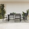 vidaXL 5 Piece Garden Dining Set Black Steel and Textilene