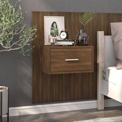 vidaXL Wall-mounted Bedside Cabinets 2 pcs Brown Oak