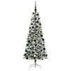 vidaXL Artificial Hinged Christmas Tree Green and White 180 cm