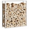 vidaXL Firewood Rack 110x28x116 cm Stainless Steel