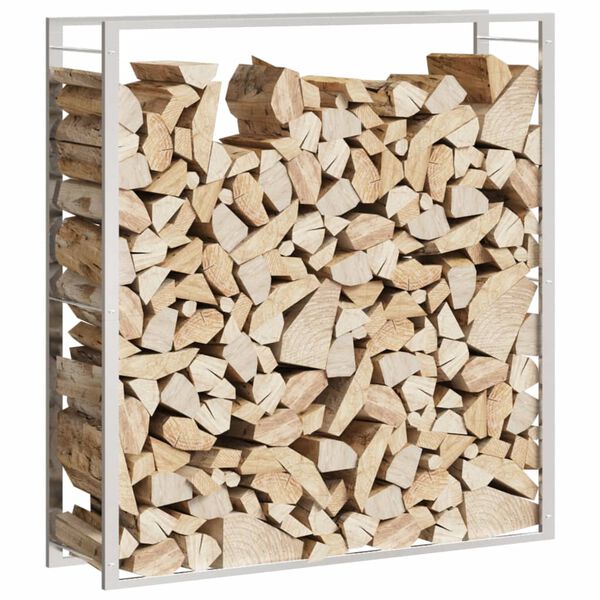 vidaXL Firewood Rack 110x28x116 cm Stainless Steel