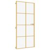 vidaXL Interior Door Slim Golden 93x201.5 cm Tempered Glass and Aluminium