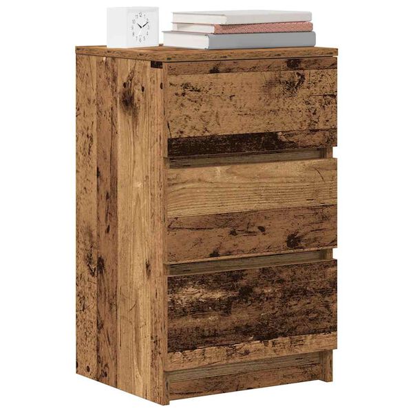 vidaXL Bedside Cabinets with 3 Drawers 2 pcs Old Wood 39x35x65 cm