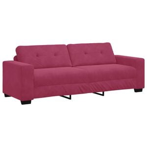 vidaXL Sofa Wine Red 221 x 80 x 80 cm Poly velvet