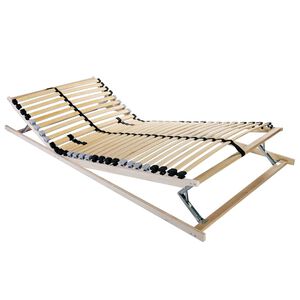 vidaXL Slatted Bed Base Manual Brown 70 x 190 cm Solid Beech Wood