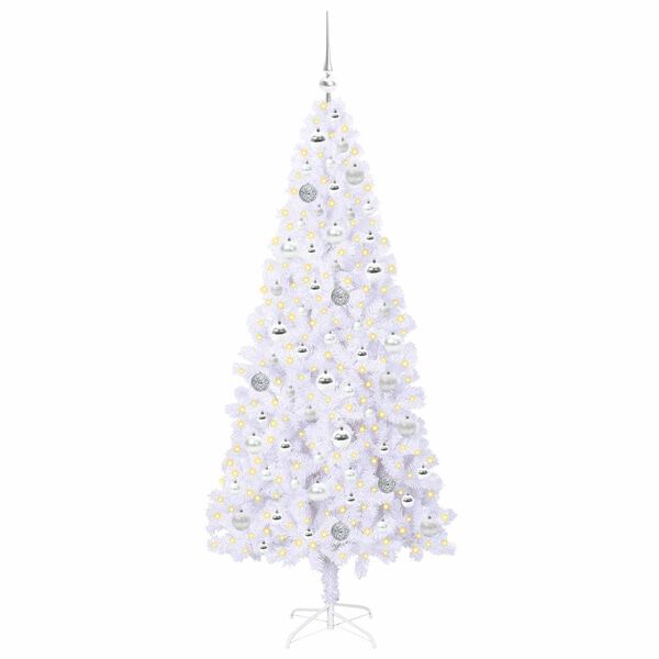 vidaXL Artificial Christmas Tree with Stand White 180 cm PVC and Steel
