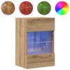 vidaXL Wall Cabinets with LED Lights for TV 2 pcs Artisan Oak 40x30x60,5 cm