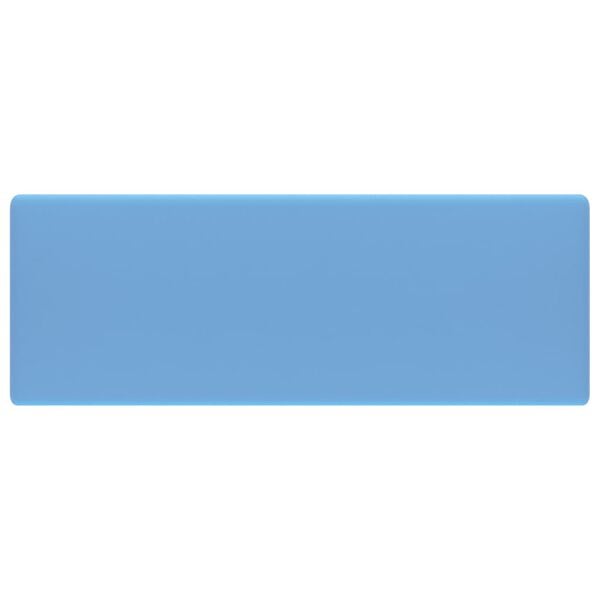 vidaXL Luxury Basin Overflow Square Matt Light Blue 41x41 cm Ceramic