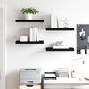 vidaXL Floating Wall Shelves 4 pcs Black 50x23x3.8 cm MDF