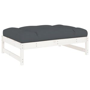 vidaXL Garden Footstool | White, Anthracite