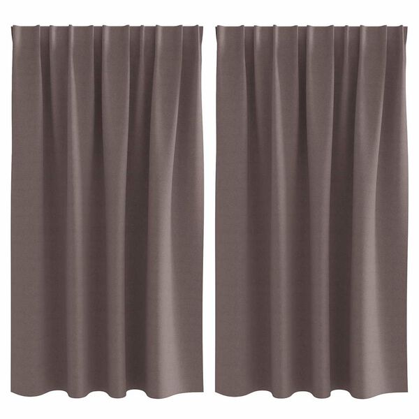 vidaXL Blackout Curtains with Rings 2 pcs Dark Brown 140 x 140 cm