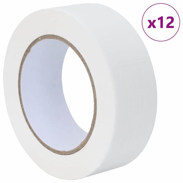vidaXL Painter Masking Tapes 12 pcs White 38mm x 50m Paper