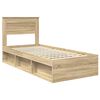 vidaXL Bed Frame with Headboard Sonoma 90 x 190 cm Solid Pine Wood