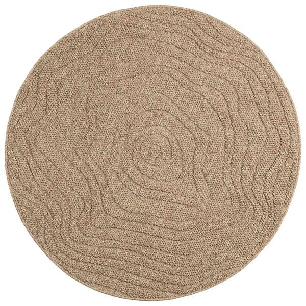 vidaXL Area Rugs Round Moire HUARTE Natural &Oslash; 160 CM Polyester