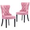 vidaXL Dining Chairs 2 pcs Pink Velvet