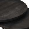 vidaXL Nesting Coffee Tables 2 pcs Black Solid Mango Wood and Steel