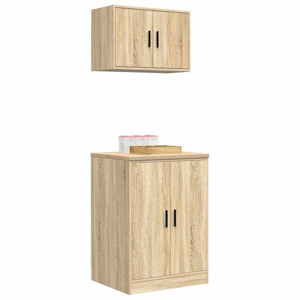vidaXL Garage Cabinets 2 pcs Sonoma Oak Engineered Wood