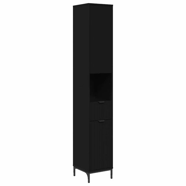 vidaXL Bathroom Cabinet with Drawer with Door Black 31.5 x 33 x 190 cm
