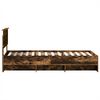 vidaXL Bed Frame with Headboard Smoked Oak 90 x 200 cm Engineered Wood