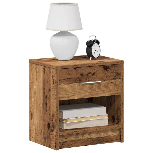vidaXL Bedside Cabinets 2 pcs with Drawer Old Wood 39x28x41 cm