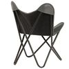 vidaXL Butterfly Chair Grey Kids Size Real Leather