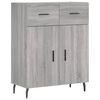 vidaXL Highboard Grey Sonoma 69.5x34x180 cm Engineered Wood